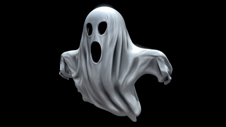 Ghost in a white sheet 3D Model