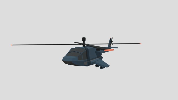 Helicopter Low-Poly 3D Model