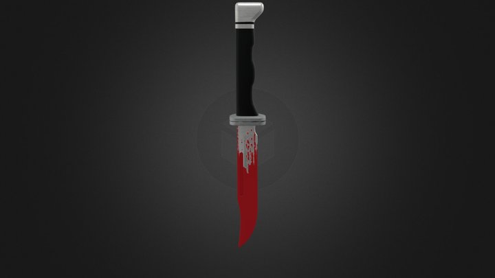 Ghostface Knife With Blood 3D Model