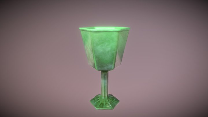 Green jade goblet 3D Model