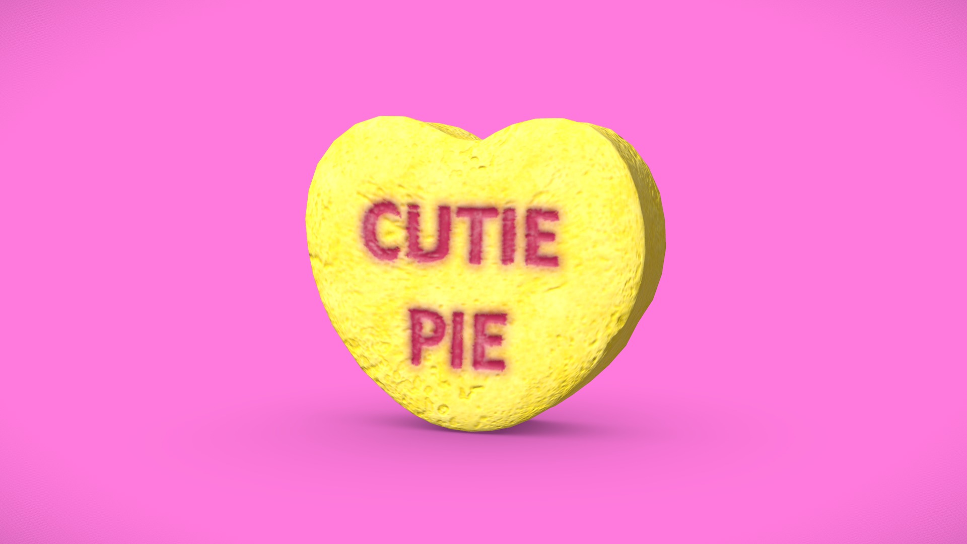3D model Heart Candy – Cutie Pie - This is a 3D model of the Heart Candy - Cutie Pie. The 3D model is about a yellow lemon with a pink background.