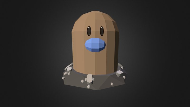 Diglett Shiny (fixed textures) 3D Model