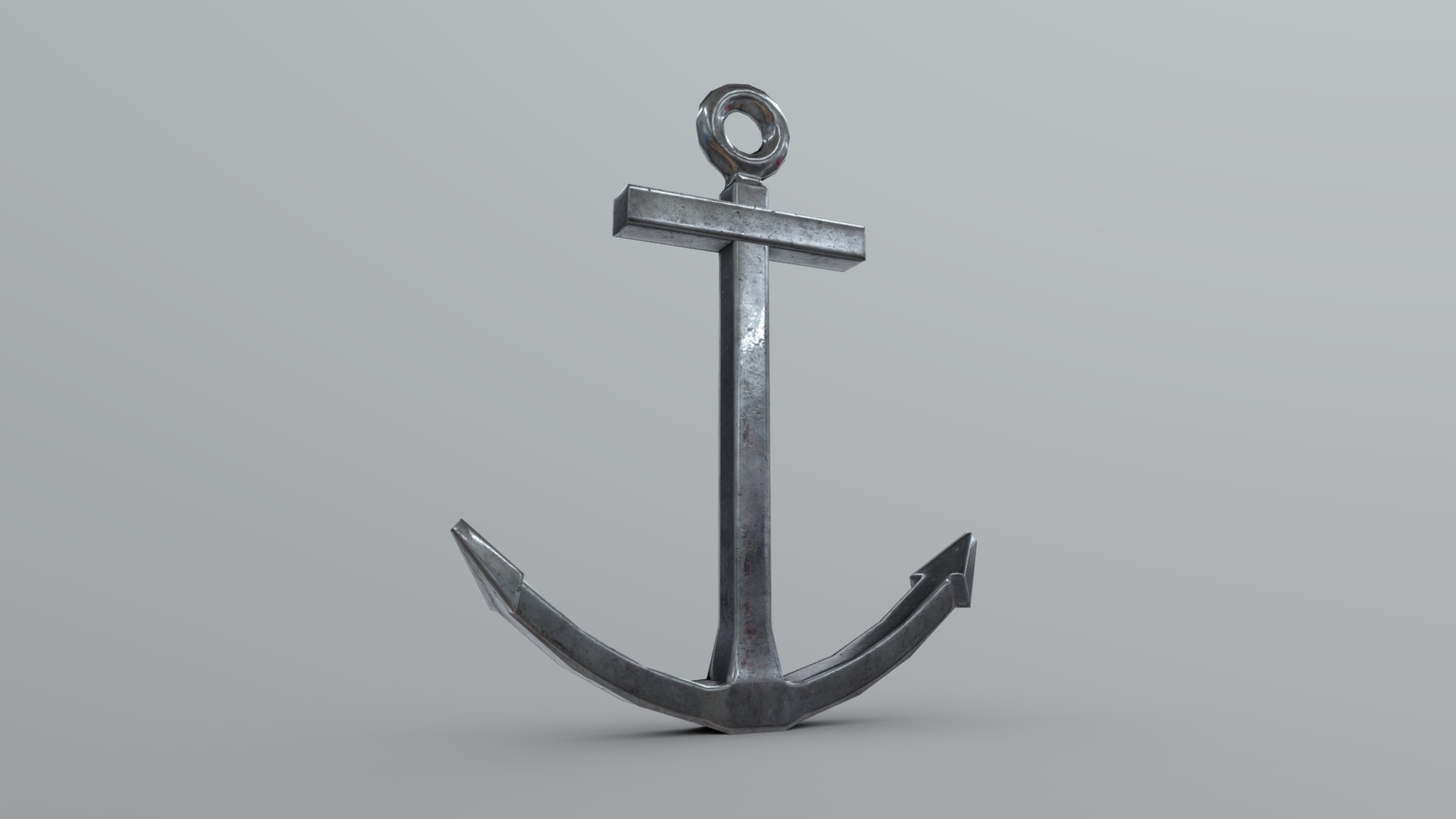 3D model Anchor - This is a 3D model of the Anchor. The 3D model is about a silver cross with a silver handle.