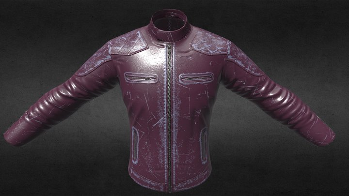 Worn Leather Jacket 3D Model