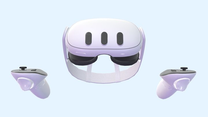 Meta Quest 3 Low Poly (Oculus Quest) 3D Model