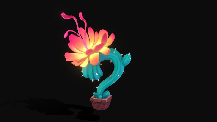 Cactus Flower 3D Model