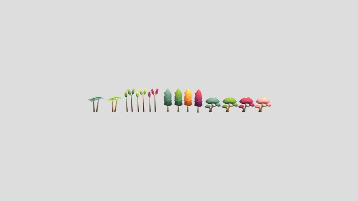 All Level 2 Trees 3D Model