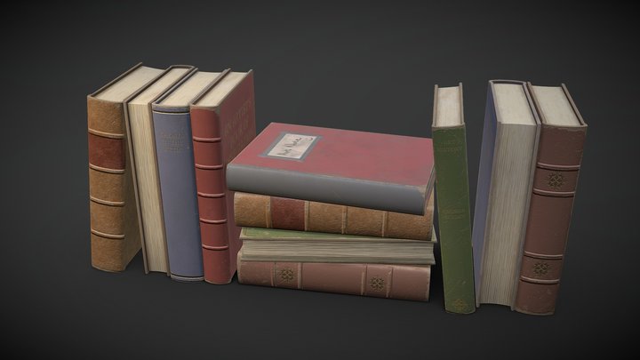 Old Books 3D Model
