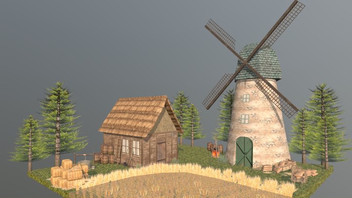 DAE Diorama Retake - Small Farm 3D Model