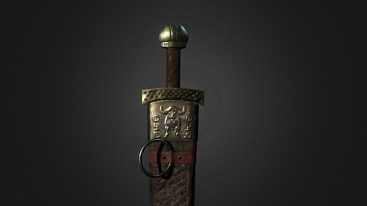 Nordic sword in scabbard 3D Model