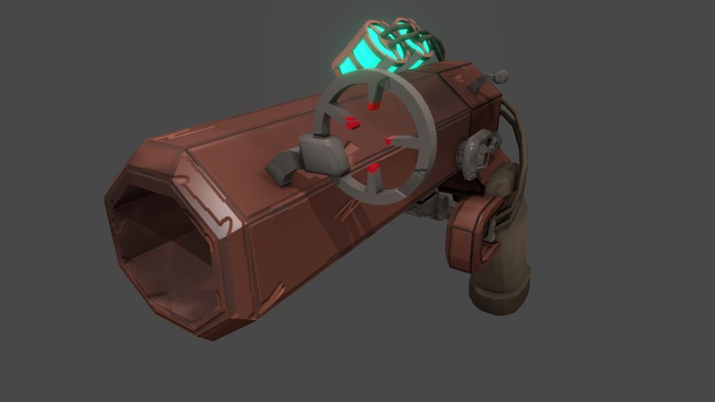 (animated) Steampunk hand cannon