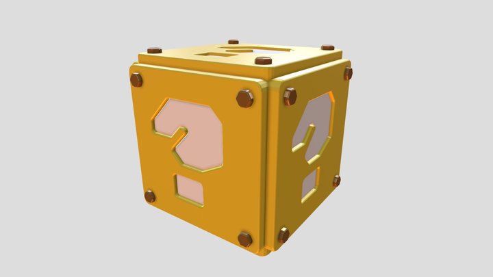 GEOMETRY NODES Super Mario Question Mark Box 3D Model