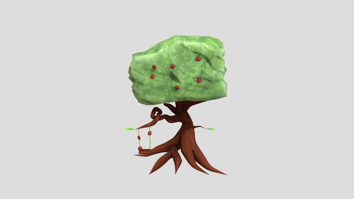 3D Cartoon Tree 3D Model