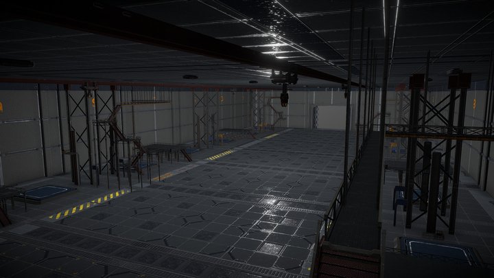 Modular Mech Hangar 3D Model