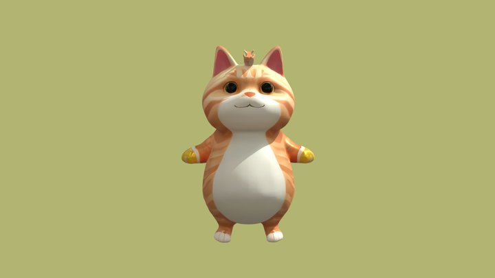 Chubby cat character 3D Model