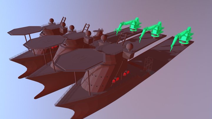 3 Ship 3D Model