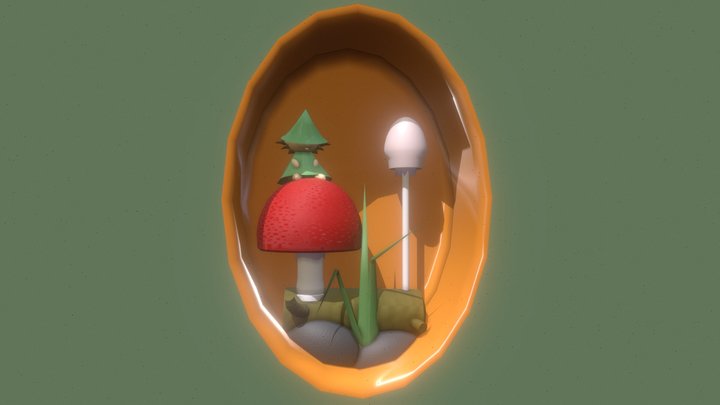 mushroom terrarium 3D Model