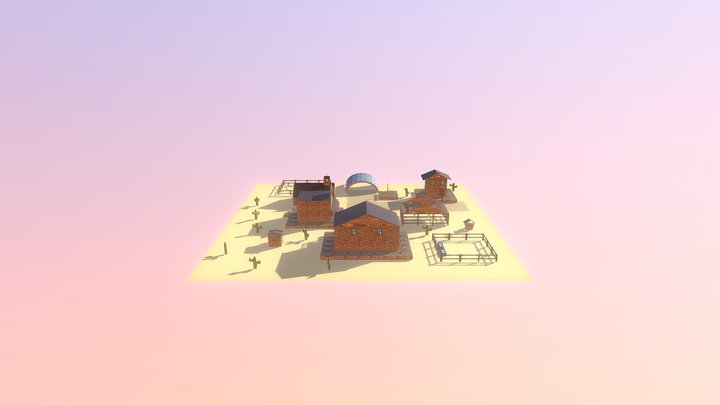 Western Town Presentation Scene 3D Model