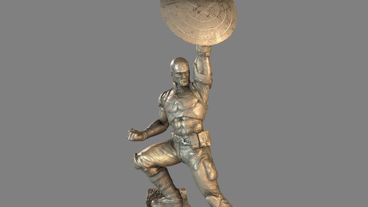 Captain America Bronze Statue 3D Model