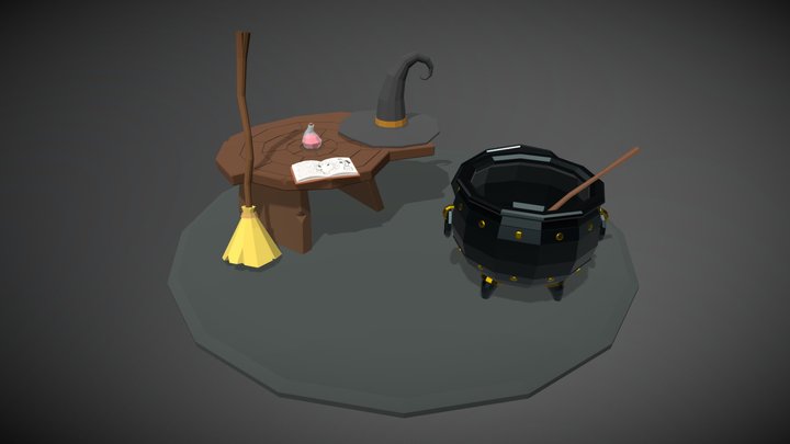 Low Poly Witch Pack - Basic 3D Model