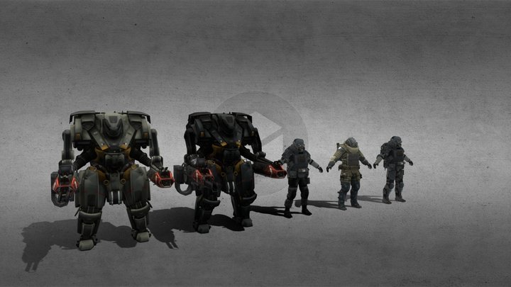 Heavy Troopers 3D Model