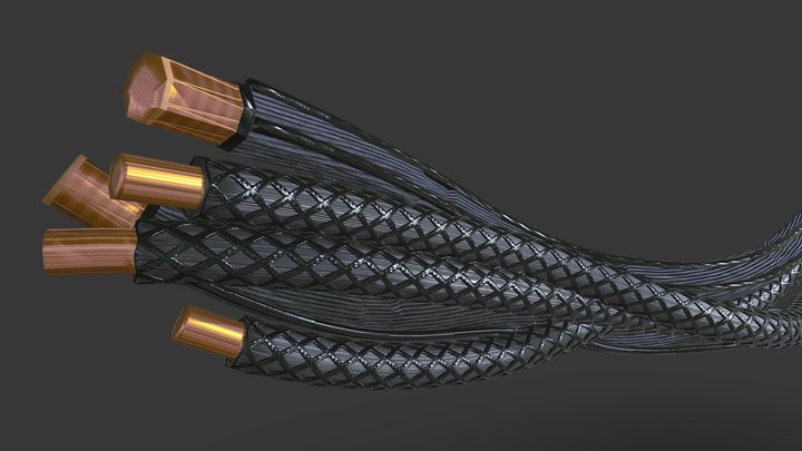 Hard Surface Cable Modeling. 3D Model