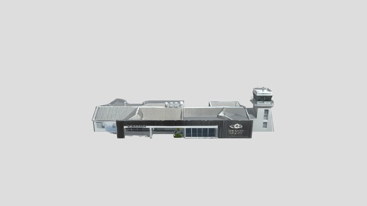Small airport terminal building complex. 3D Model