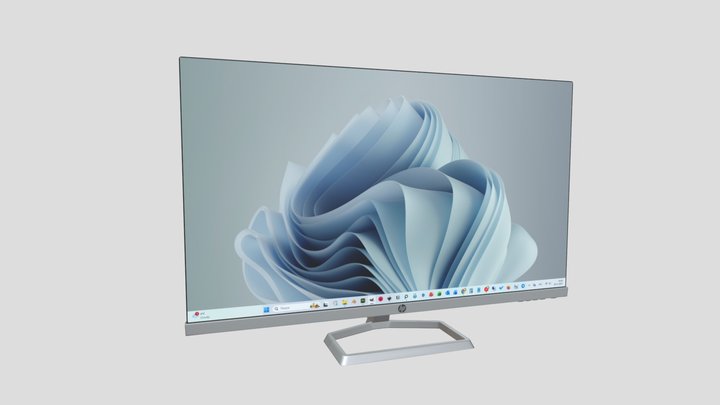 HP Monitor 27 inches Low Poly 3D Model