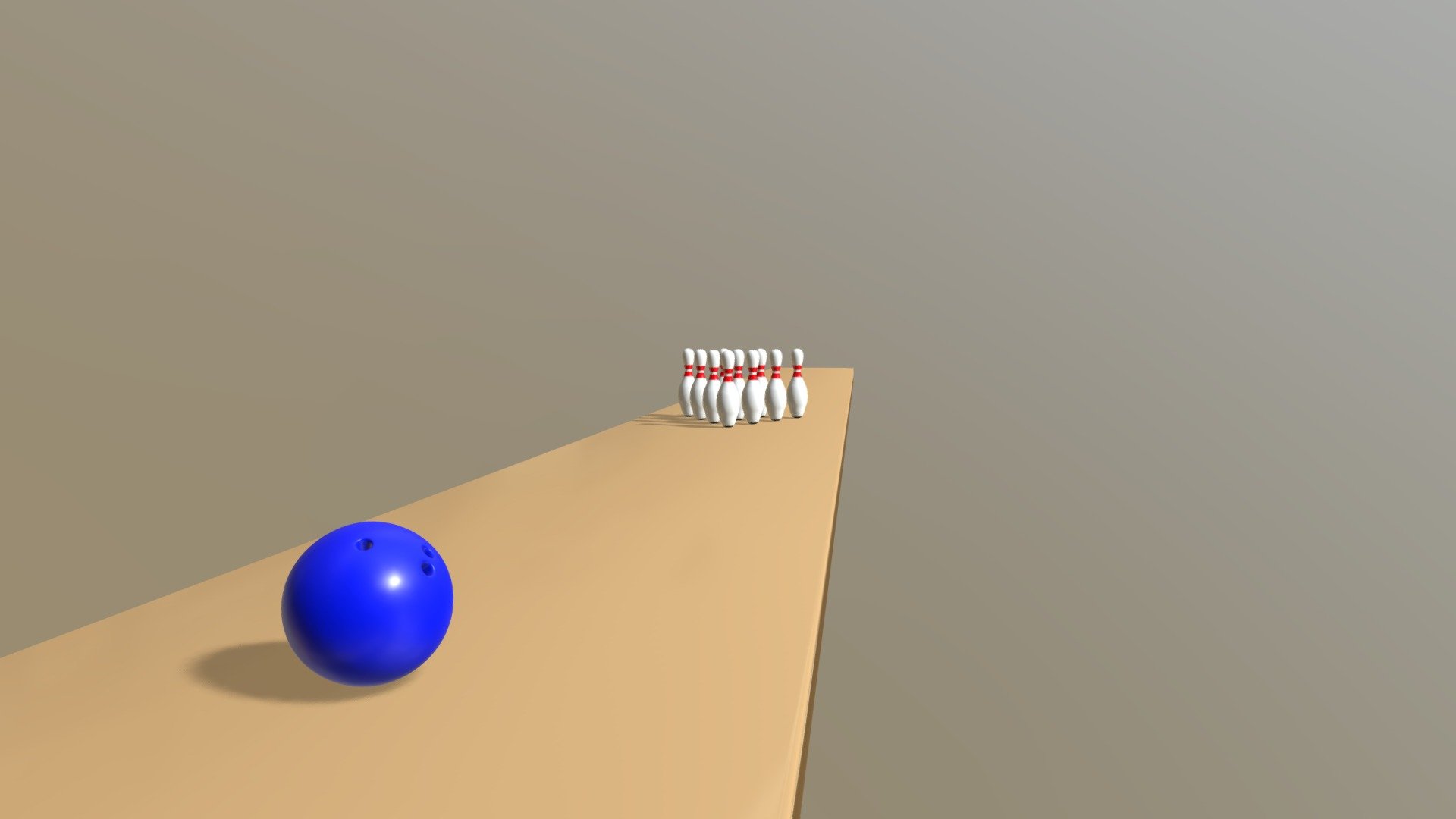Low Poly bowling ball and pins