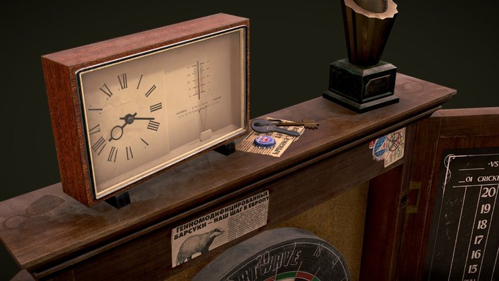 Dartboard Cabinet 3D Model