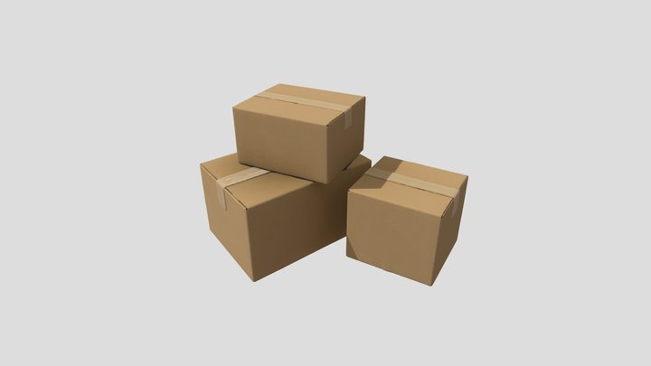 Cardboard+box+3d+model 3D Model
