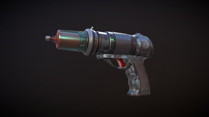 Tesla Pistol PBR (camouflage) 3D Model