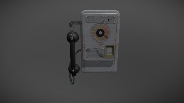 Soviet payphone AMT-47 3D Model