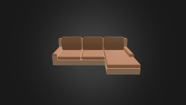 Lowpoly - Modern couch 3D Model