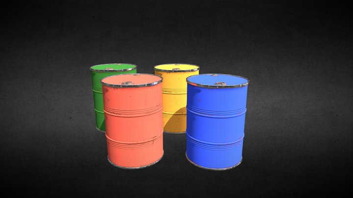 Oil Barrels 3D Model