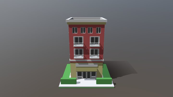 Low Poly Building – Free 3D Model STL