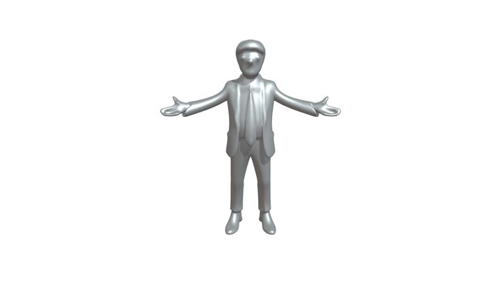 Businessman in suit with open arms 3D Model