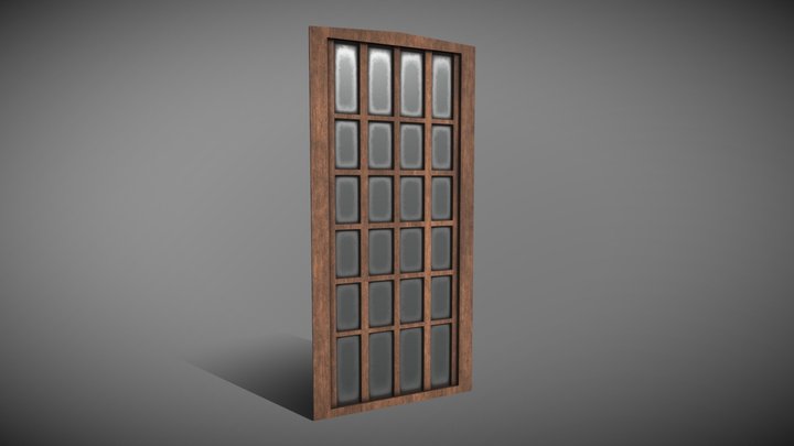 Arkham Detective - Modular Wood Wall Window 3D Model