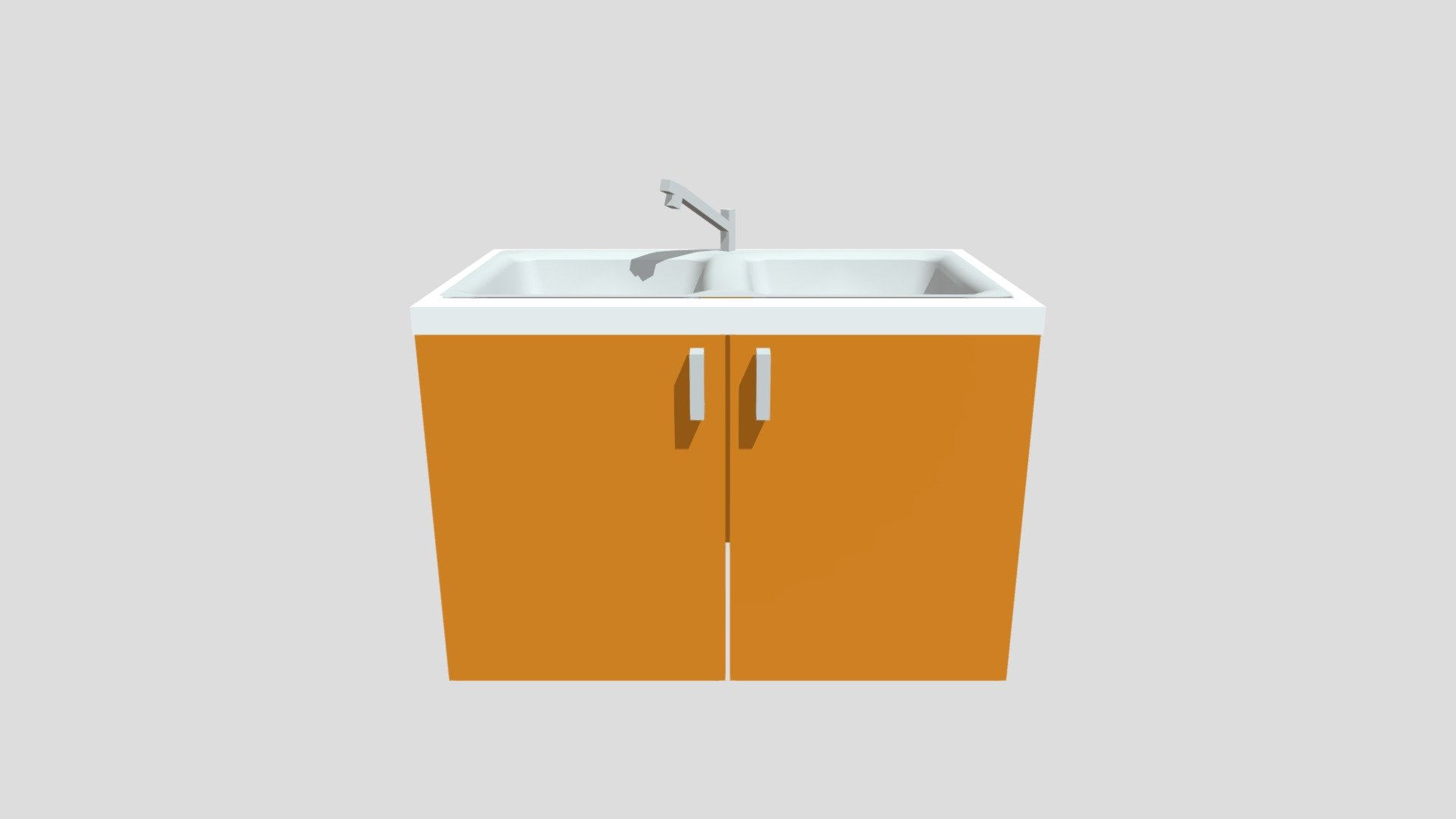 Red cabinet with basin