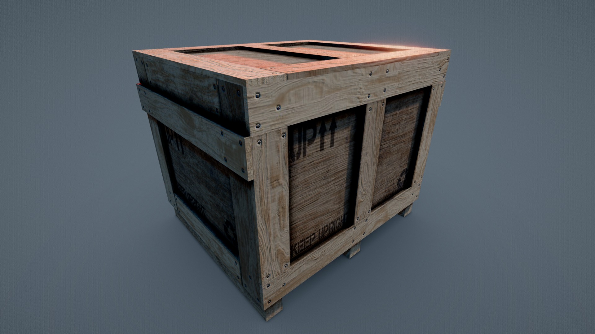 3D model Wood Crate - This is a 3D model of the Wood Crate. The 3D model is about a wooden box with a window.
