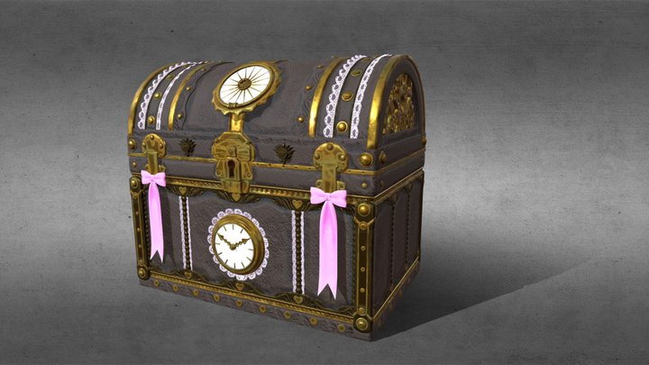 Girly Decorated Treasure Box – Free 3D Model STL