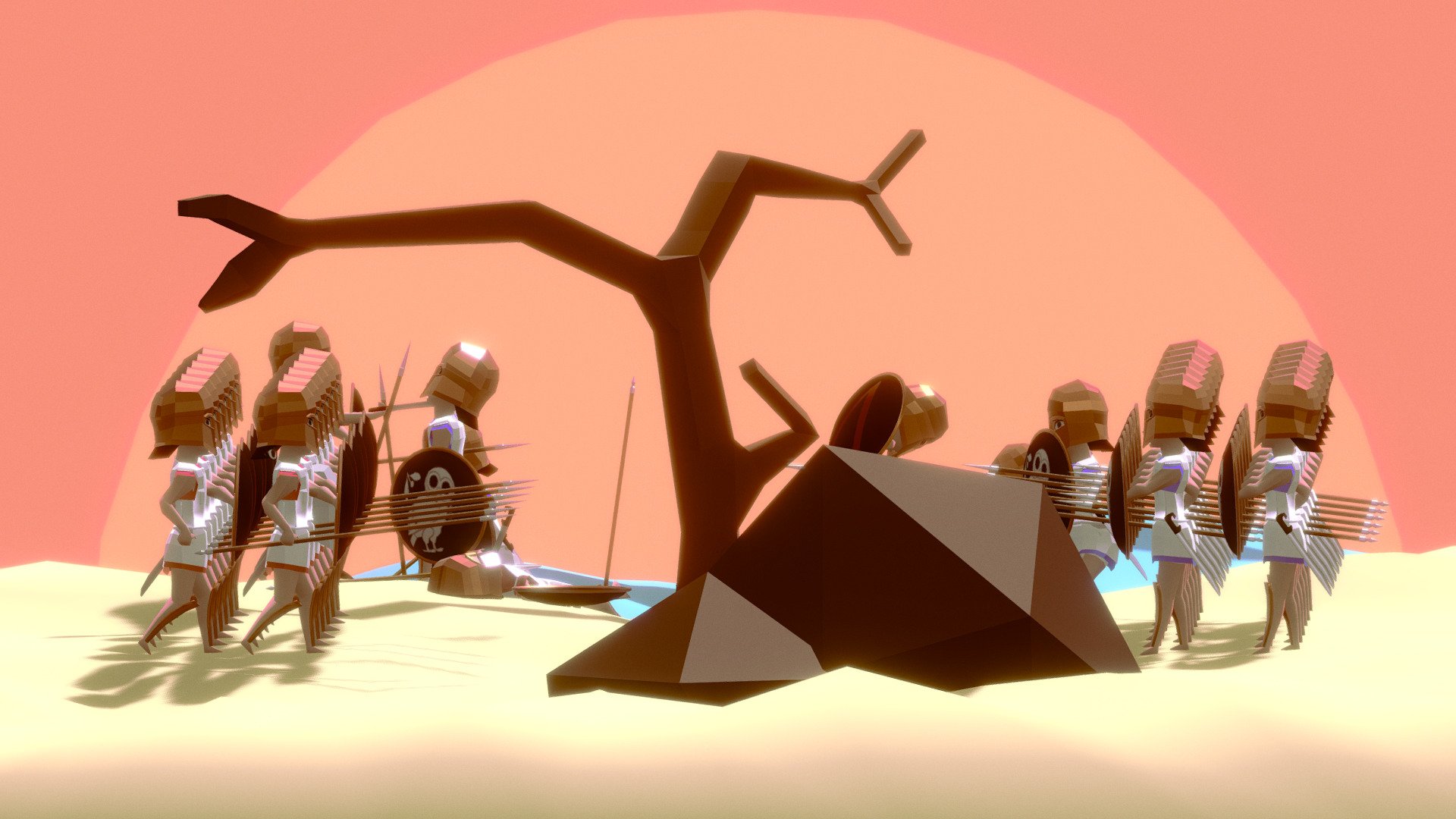 hoplite lowpoly — Sketchfab embed 3D viewer