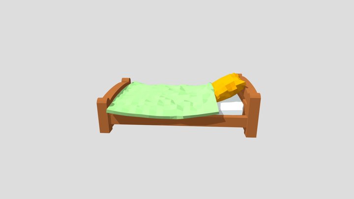 Low poly bed 3D Model