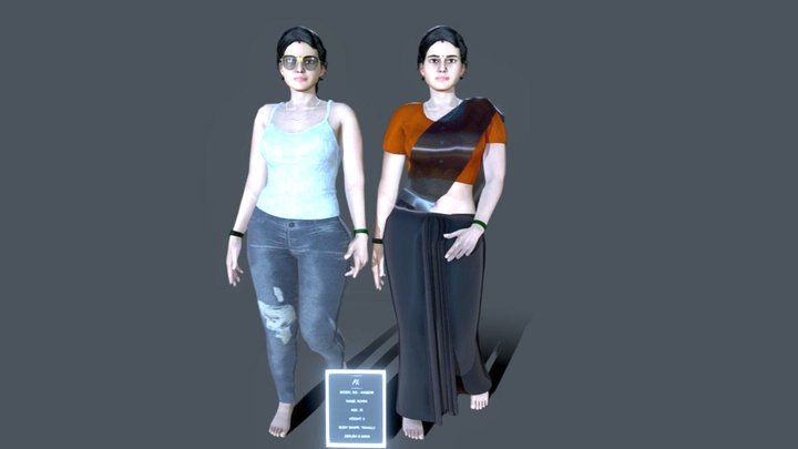 Indian Women ROHINI_AX08OM Indian Female POSE 3D Model