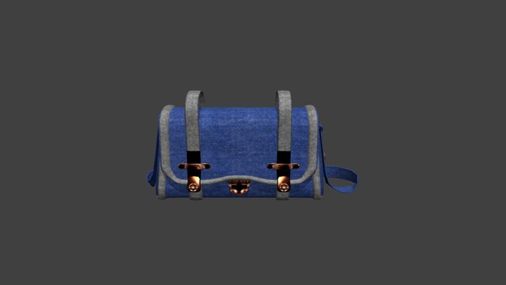 Denim Handbag. 3D Model