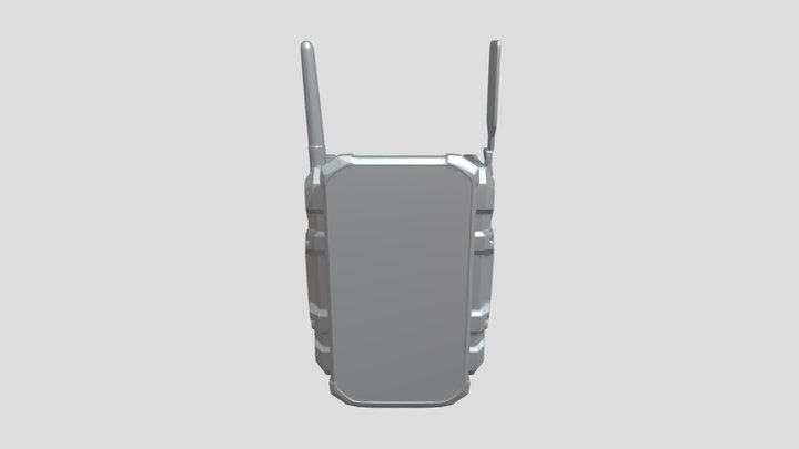 Rugged smartphone with satellite adapter attach 3D Model