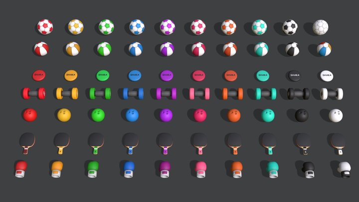 Casual Games - Sporting Goods Model Pack_2 3D Model