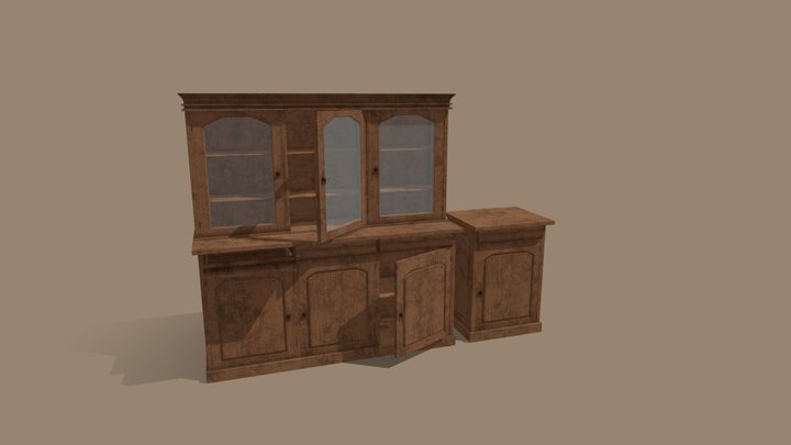 Old wooden cabinets 3D Model