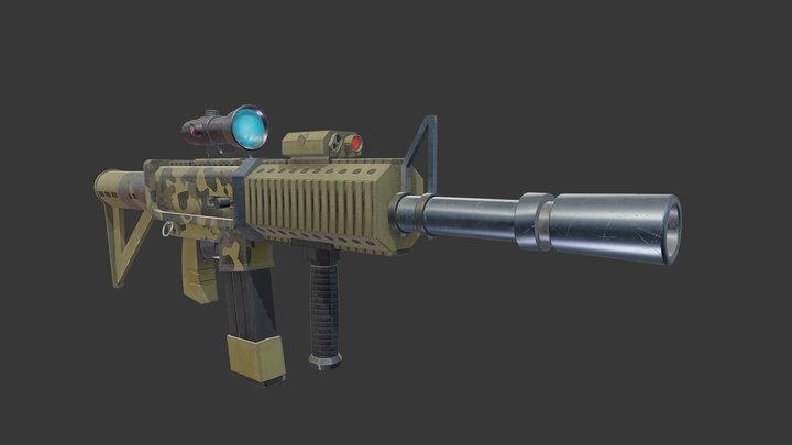 Fortnite - Thermal Scoped Assault Rifle 3D Model