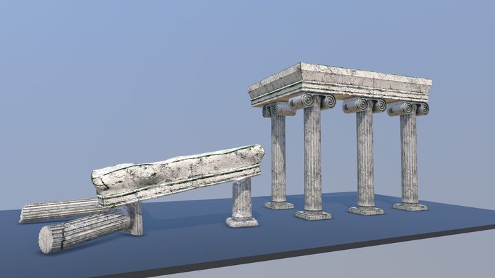 Roman columns with roof | Modular assets 3D Model
